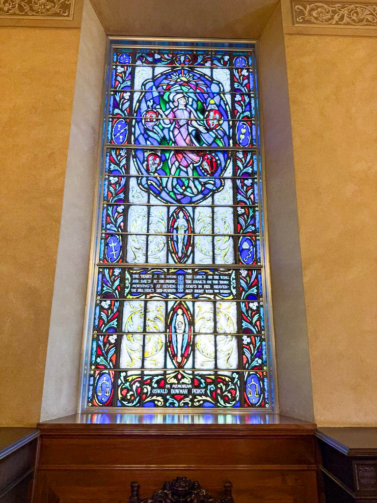 stained glass at Armstrong Browning Library