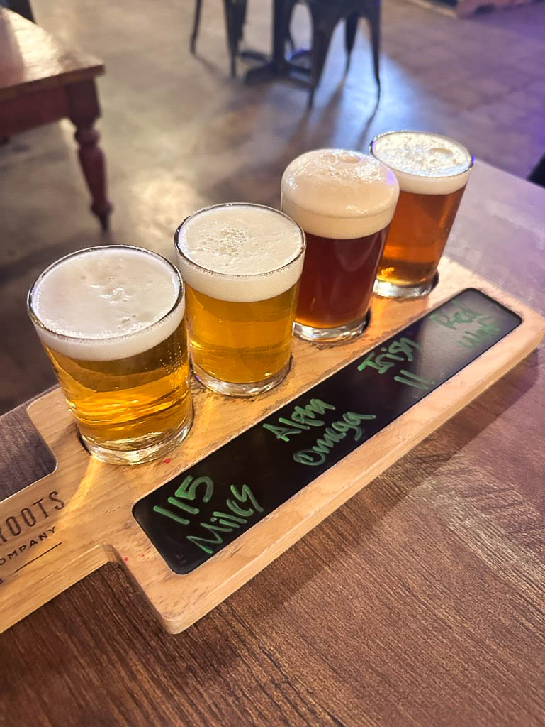 Southern Roots Brewing flight of beer